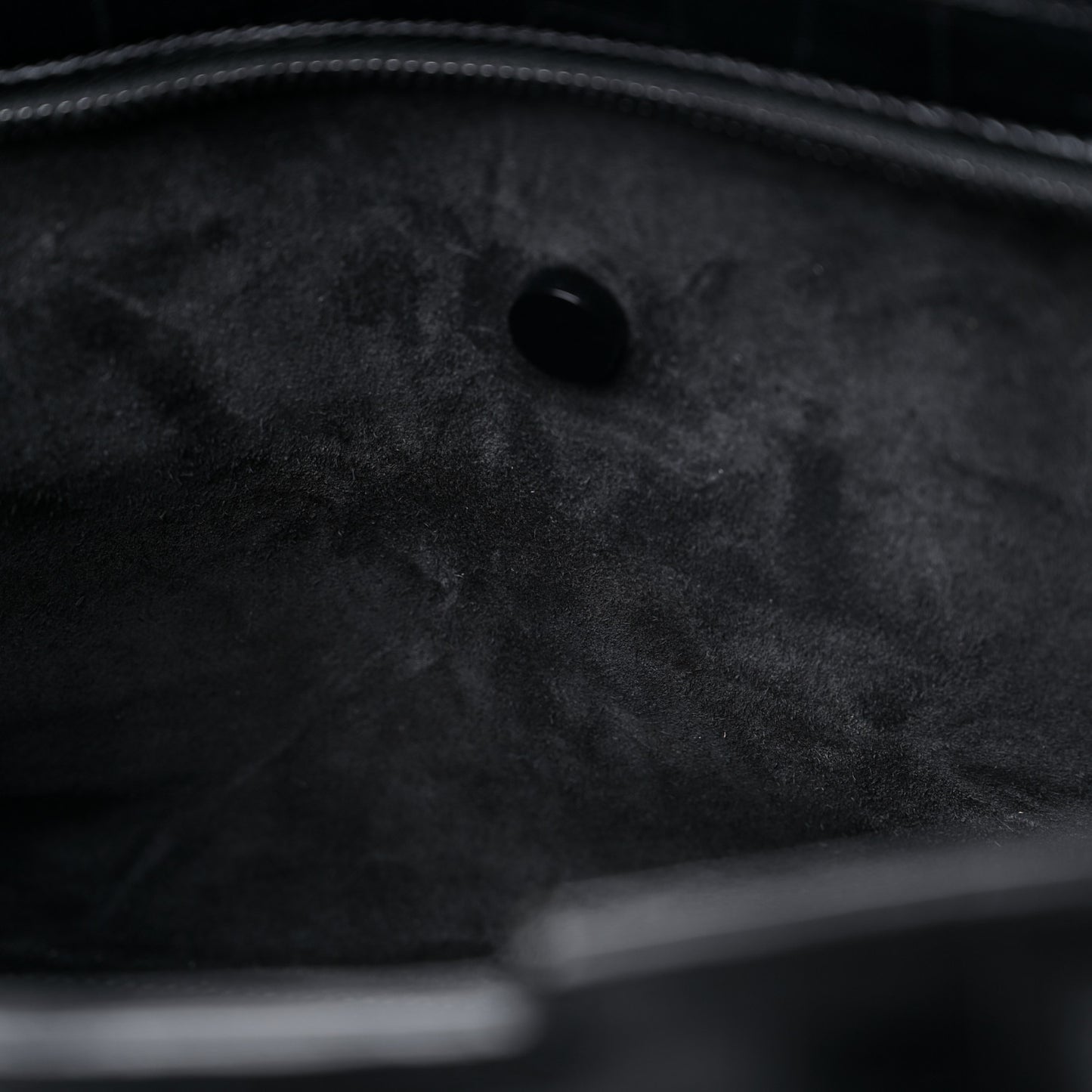 Calfskin Crocodile Embossed Monogram Baby Cabas Black