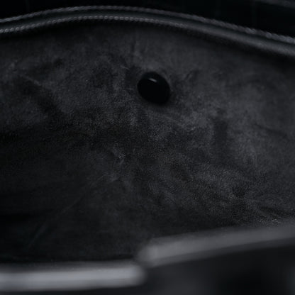 Saint Laurent Calfskin Crocodile Embossed Monogram Baby Cabas Black 9 of 11