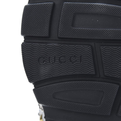 Gucci Technical Canvas Calfskin Reflective Studded Mens Aguru Sandals 8 Silver Black 6 of 8