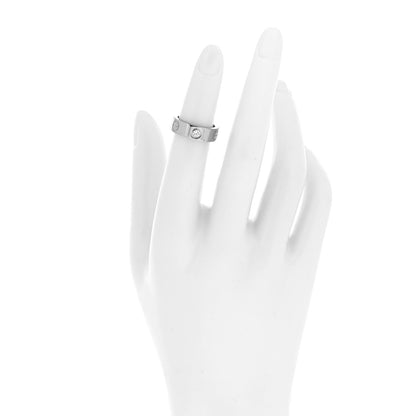 Cartier 18K White Gold 3 Diamond 5.5mm LOVE Ring 47 4 2 of 4