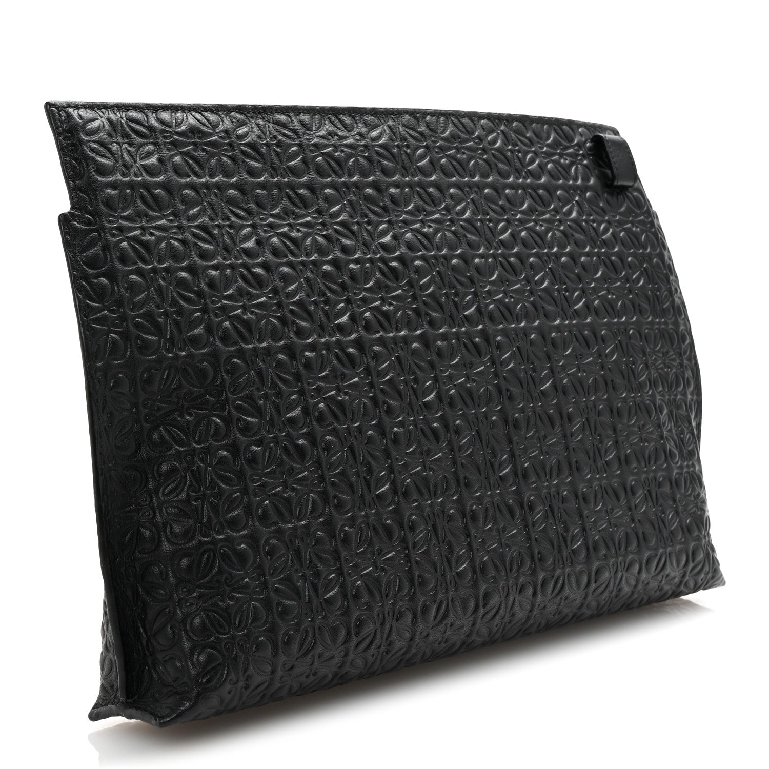 Loewe Calfskin Embossed Repeat T Pouch Black 3 of 7