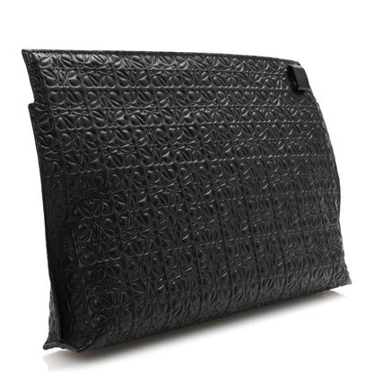 Loewe Calfskin Embossed Repeat T Pouch Black 3 of 7