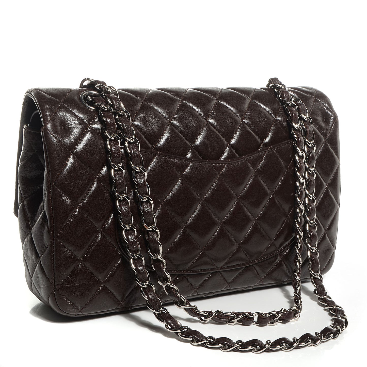 Lambskin Medium Double Flap Brown