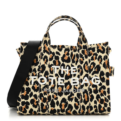 Marc Jacobs Cotton Canvas Leopard Print Medium The Traveler Tote Bag 1 of 9
