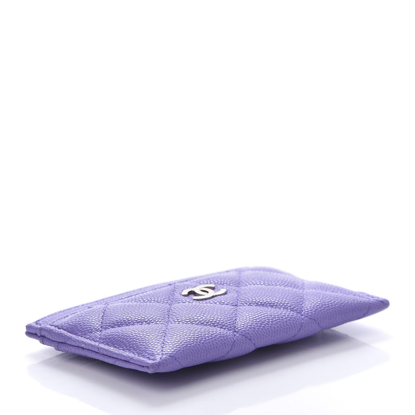Caviar Quilted Card Holder Purple