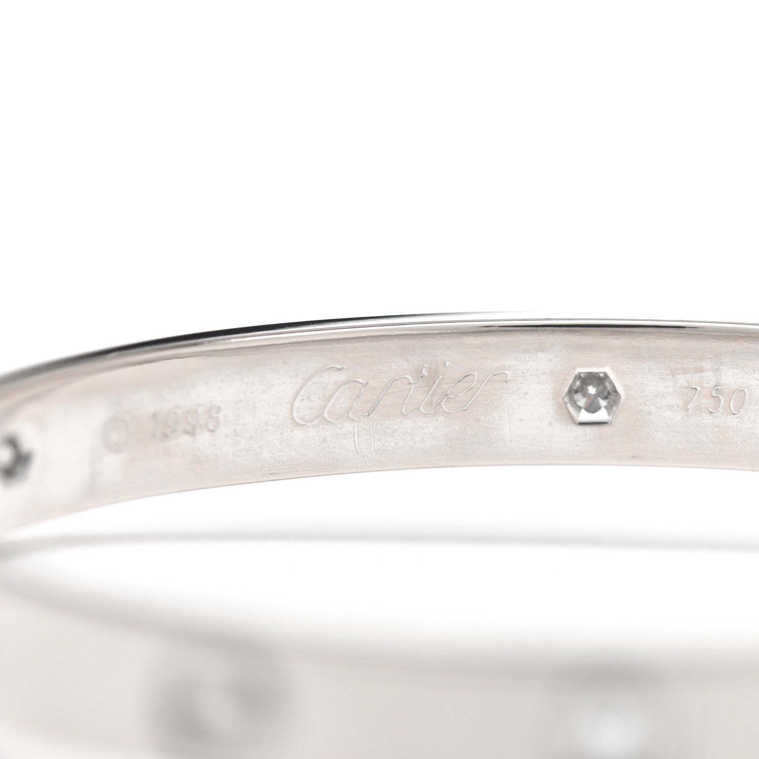 Cartier 18K White Gold 6 Diamond LOVE Bracelet 16 4 of 5