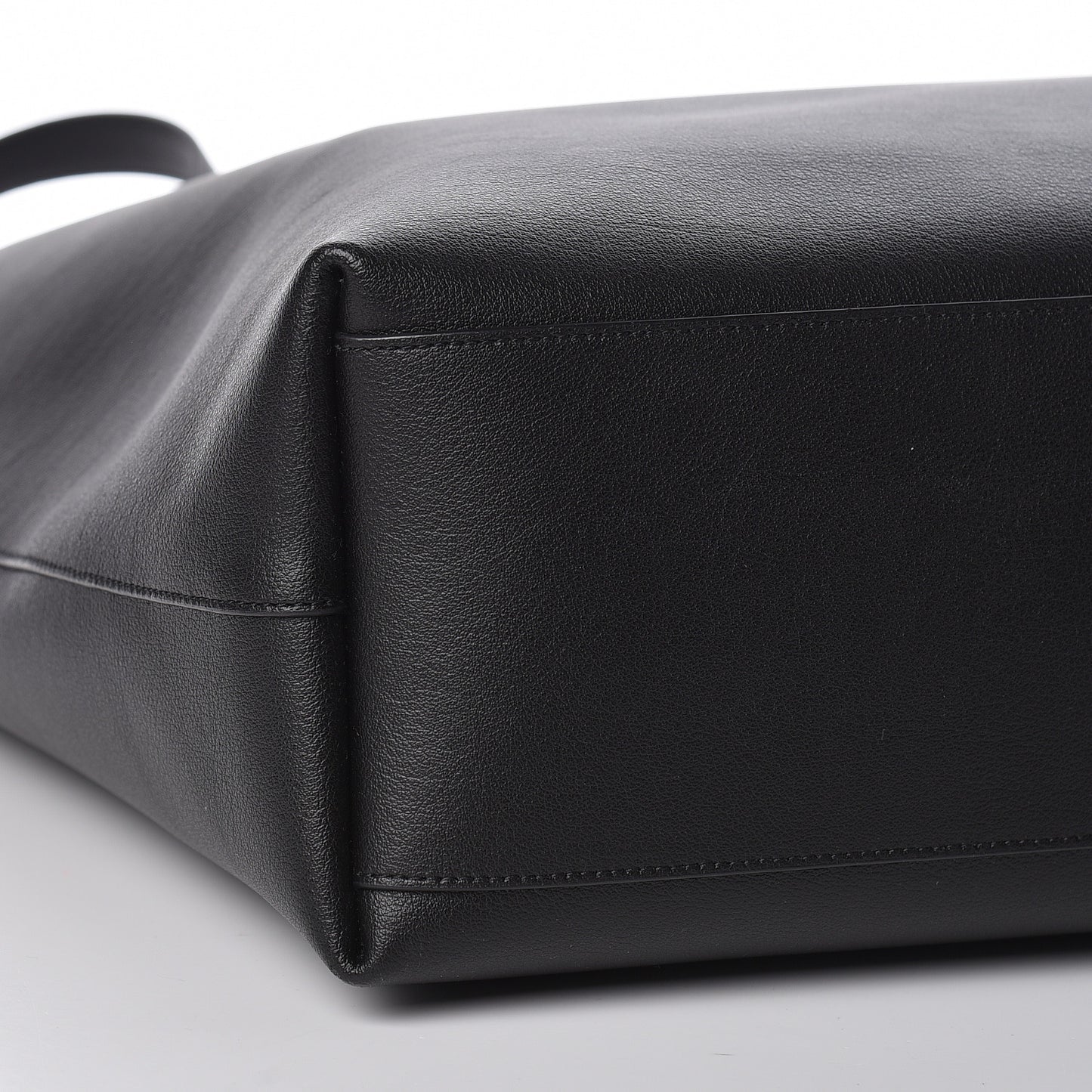 Calfskin Bold Shopping Tote Black