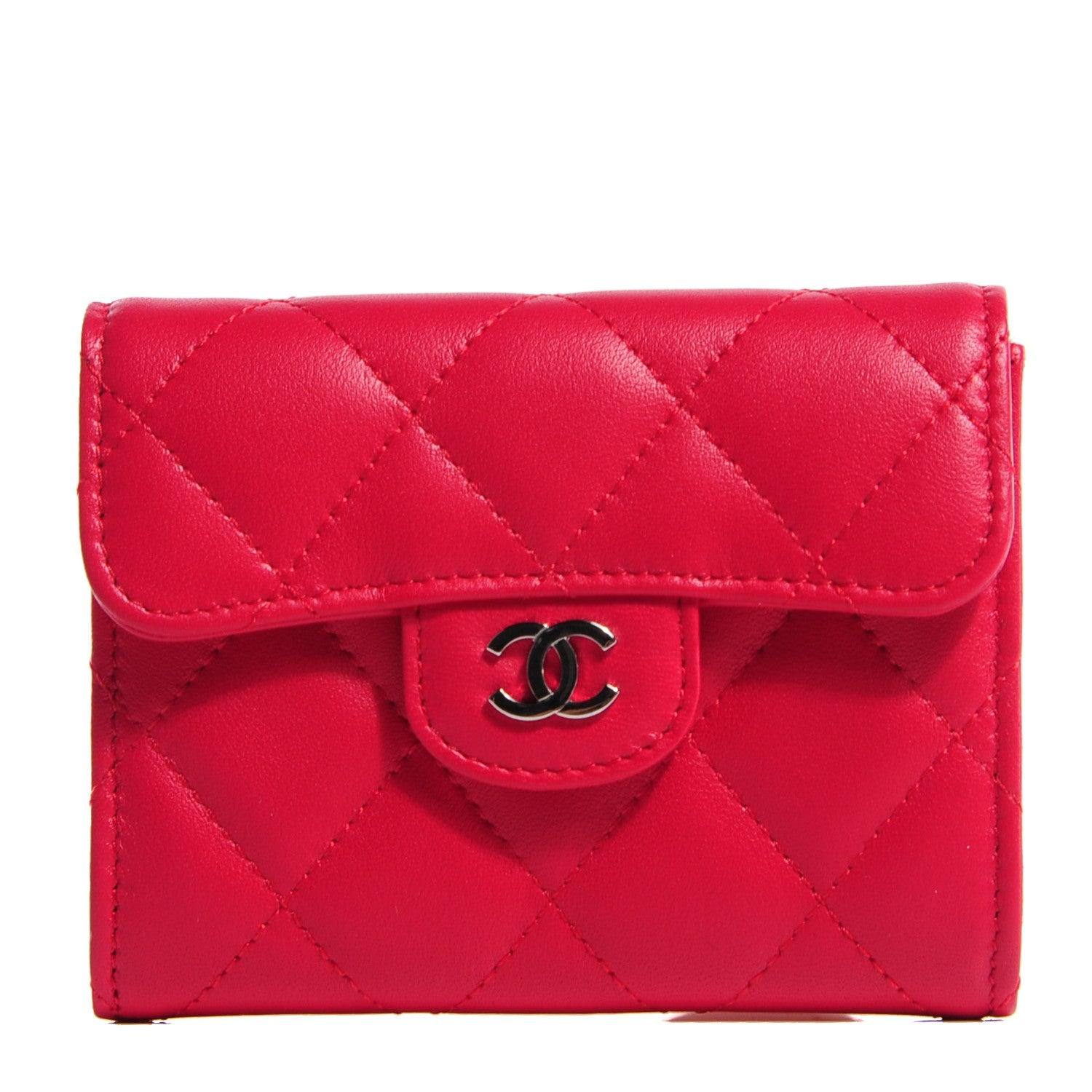 Chanel Lambskin Quilted Coin Purse Fuchsia 1 of 9