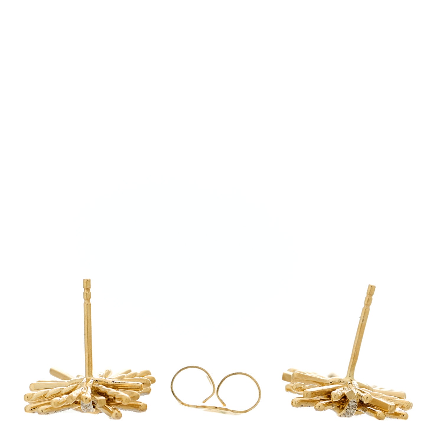 David Yurman 18K Yellow Gold Diamond Angelika Spray Stud Earrings 3 of 4