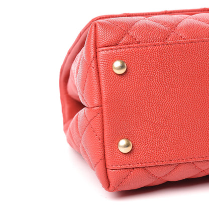 Chanel Caviar Quilted Small Coco Handle Flap Red 9 of 11