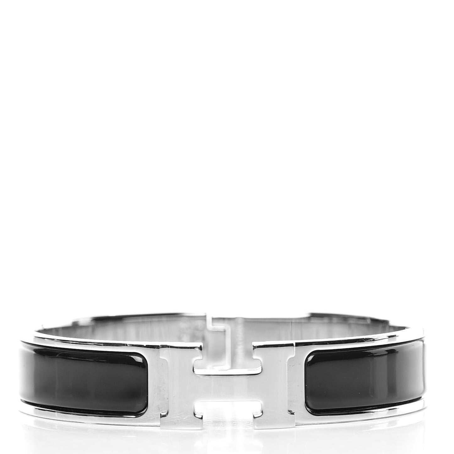 Enamel Narrow Clic Clac H Bracelet PM Black