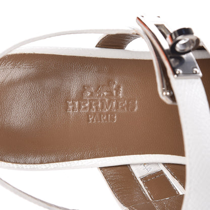 Hermes Patent Epsom Marine Sandals 35.5 White 6 of 13