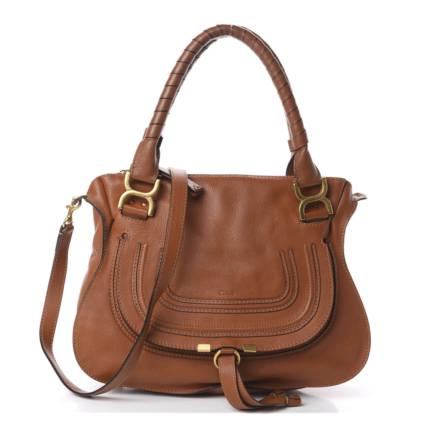 Calfskin Medium Marcie Satchel Tan