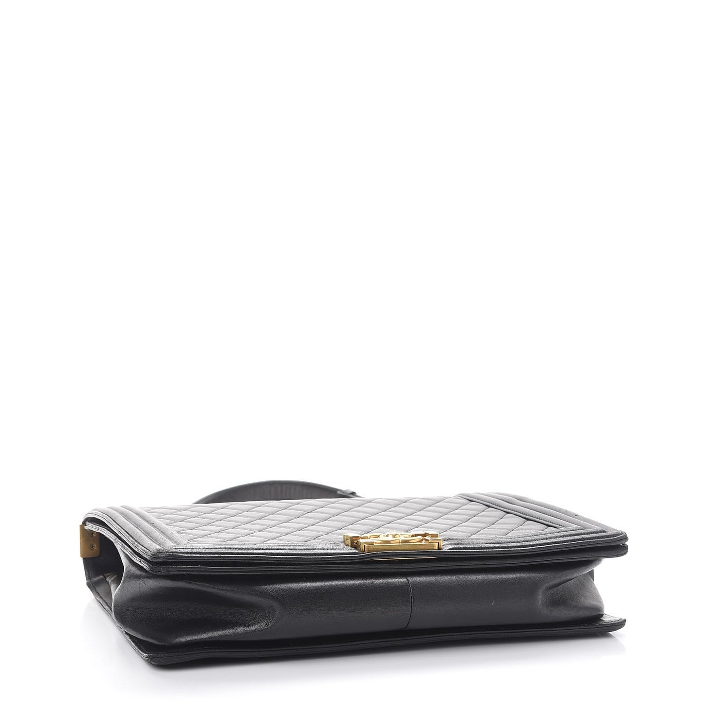 Lambskin Quilted Large Boy Flap Black