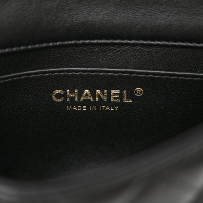 Chanel Shiny Lambskin Quilted Pearl Twist Mini Square Flap Black 6 of 13