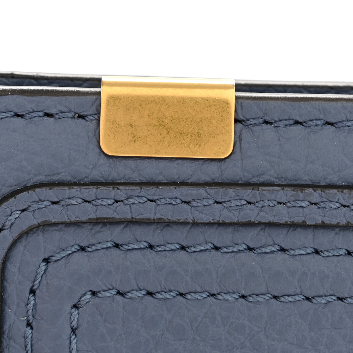 Chloe Grained Calfskin Marcie Compact Wallet Royal Navy 9 of 11