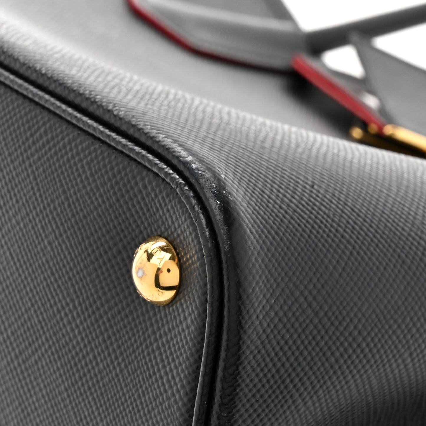 Saffiano Cuir Medium Double Bag Black Fuoco