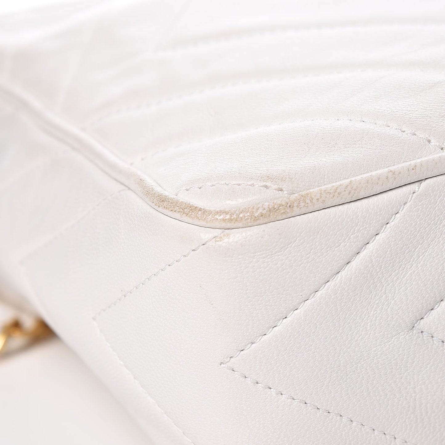 Lambskin Chevron Tassel Camera Case White