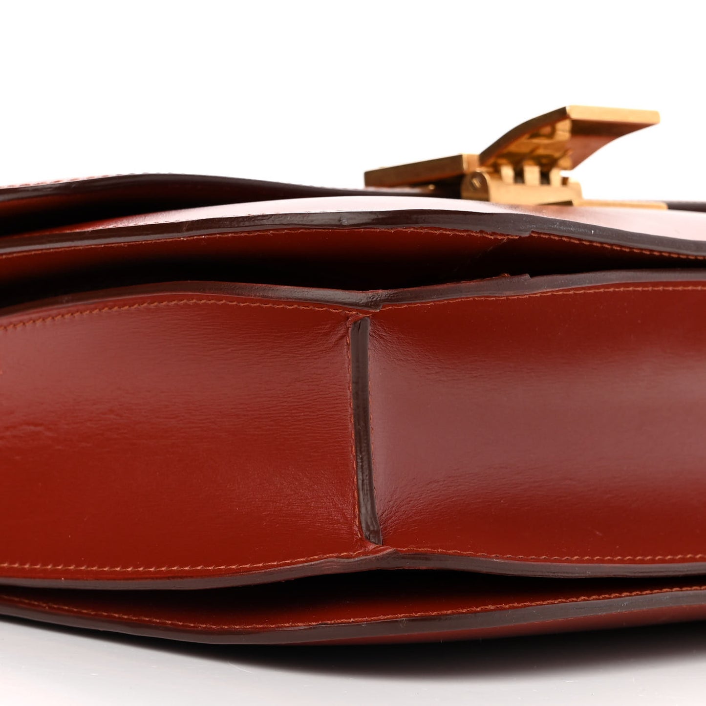 Box Calfskin Medium Classic Box Flap Bag Dark Brick