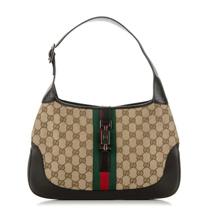 Gucci Monogram Web Jackie O Hobo Dark Brown 1 of 7