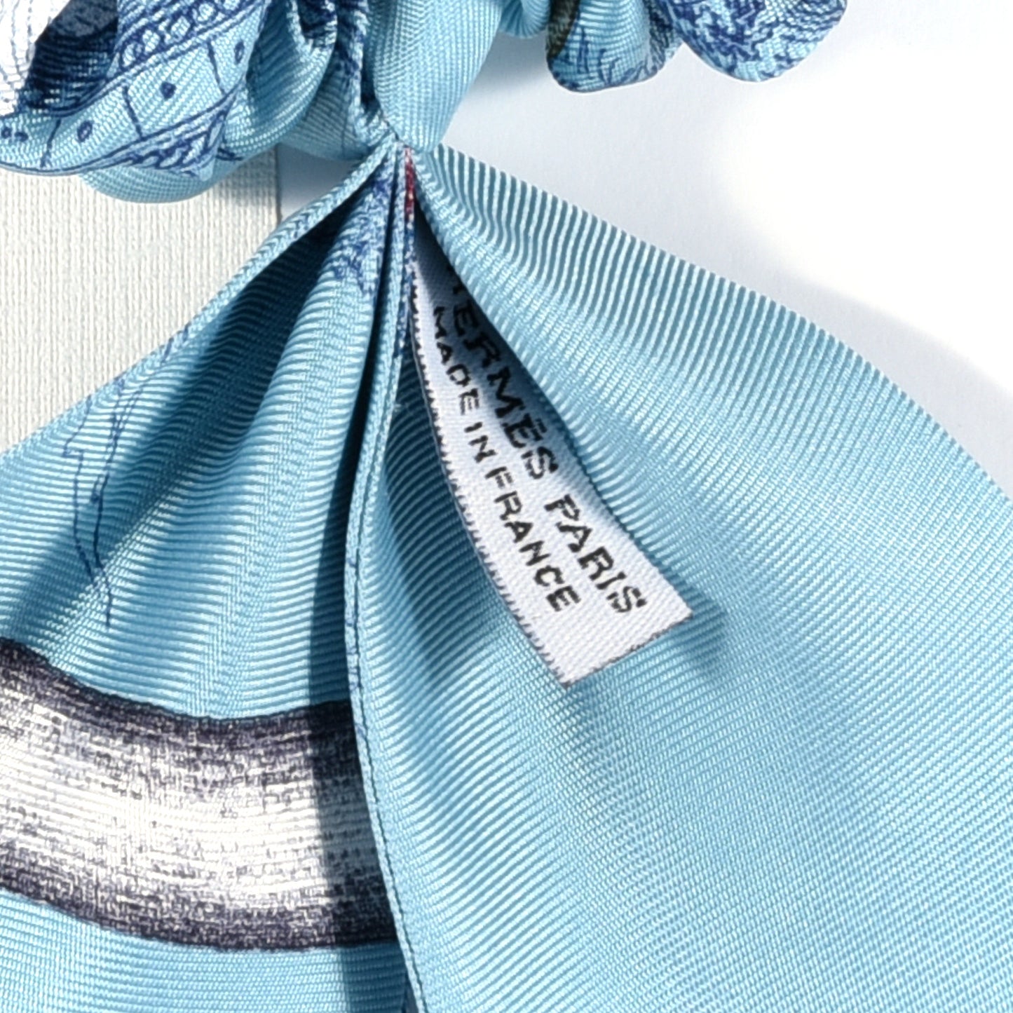 Silk Twilly Scrunchie Blue
