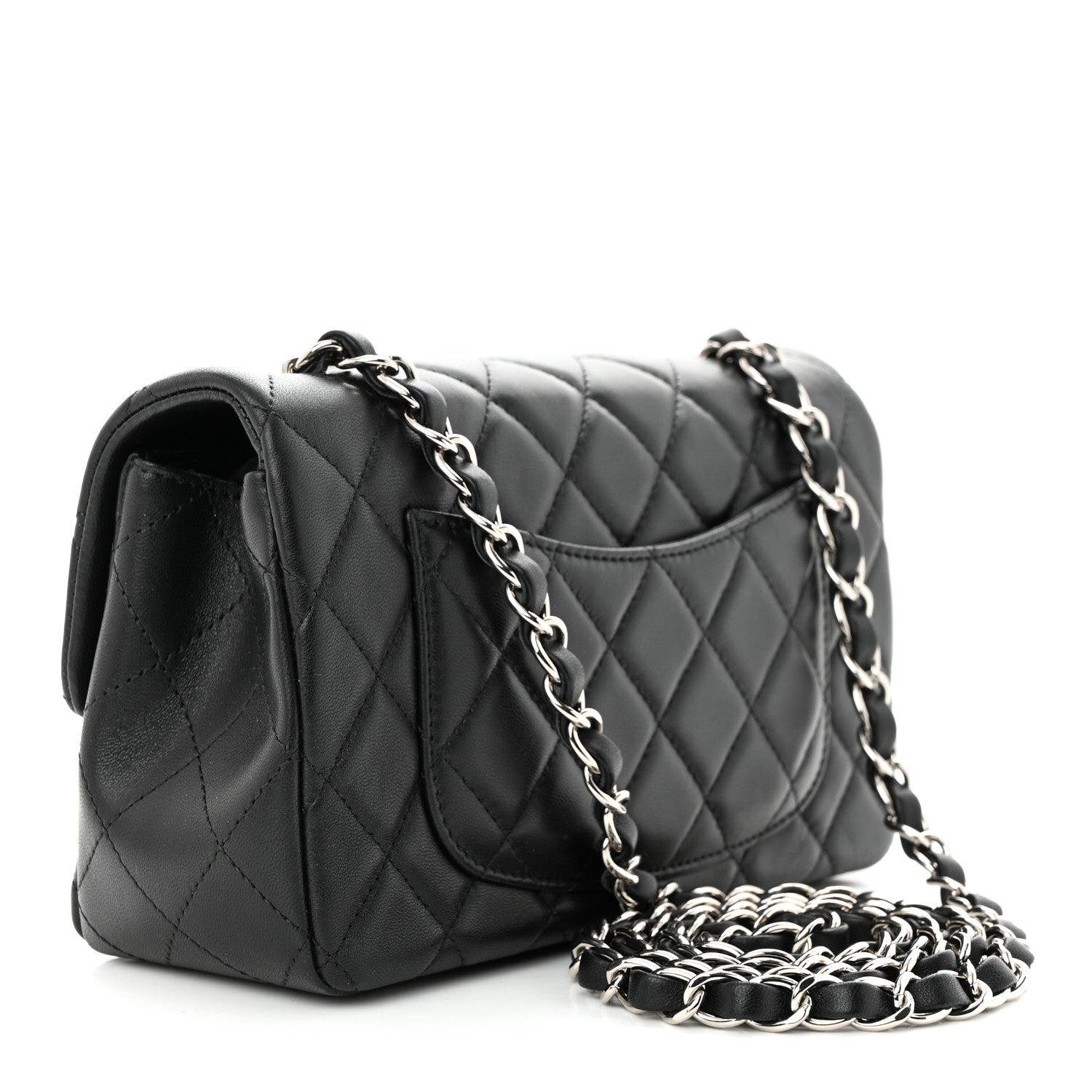 Chanel Lambskin Quilted Mini Rectangular Flap Black 3 of 10
