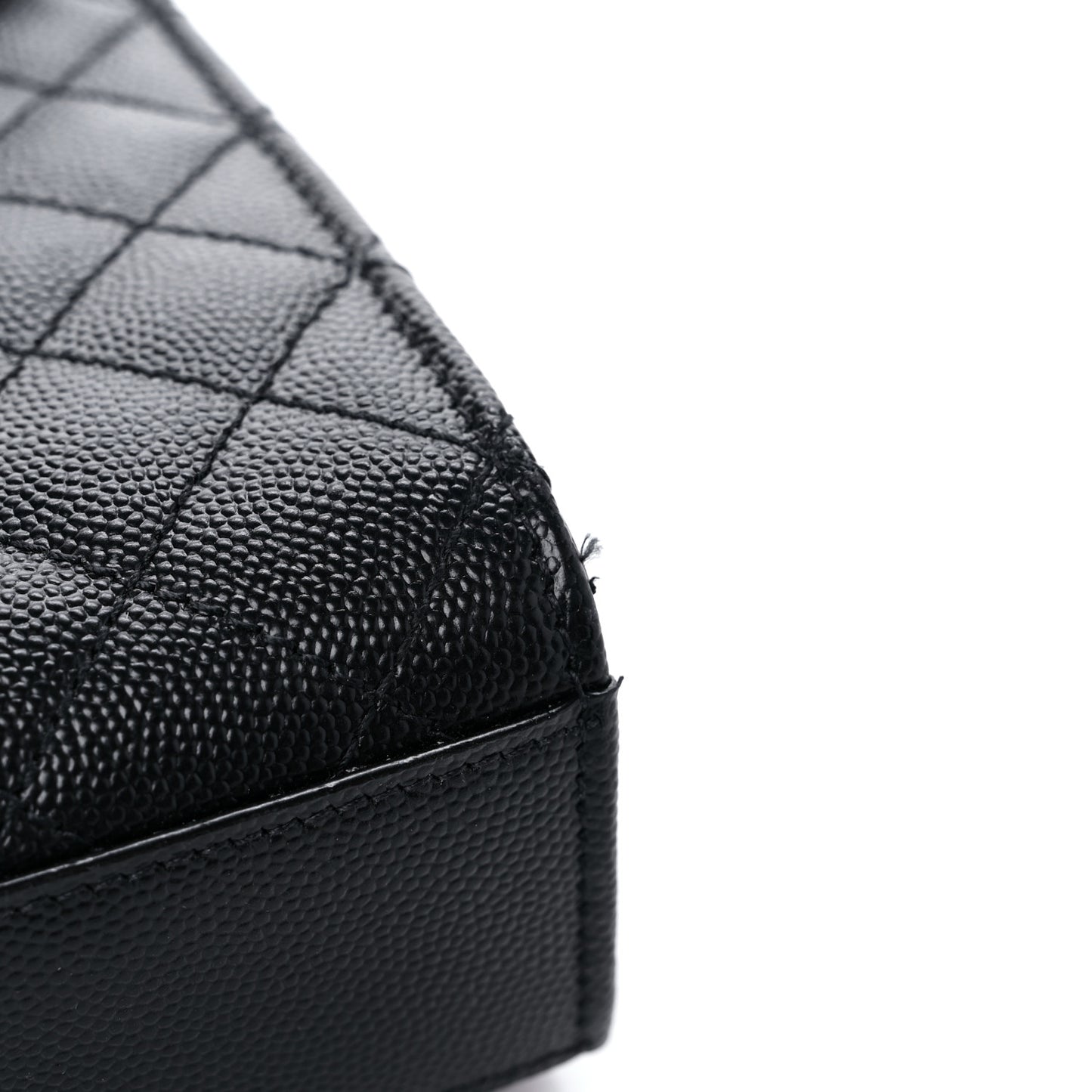 Grain De Poudre Textured Mixed Matelasse Triquilt Medium Monogram Satchel Black