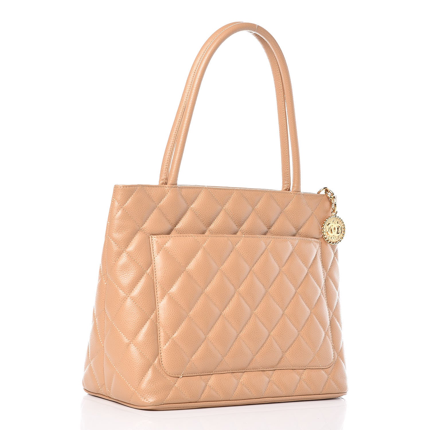 Chanel Caviar Quilted Medallion Tote Beige 3 of 10