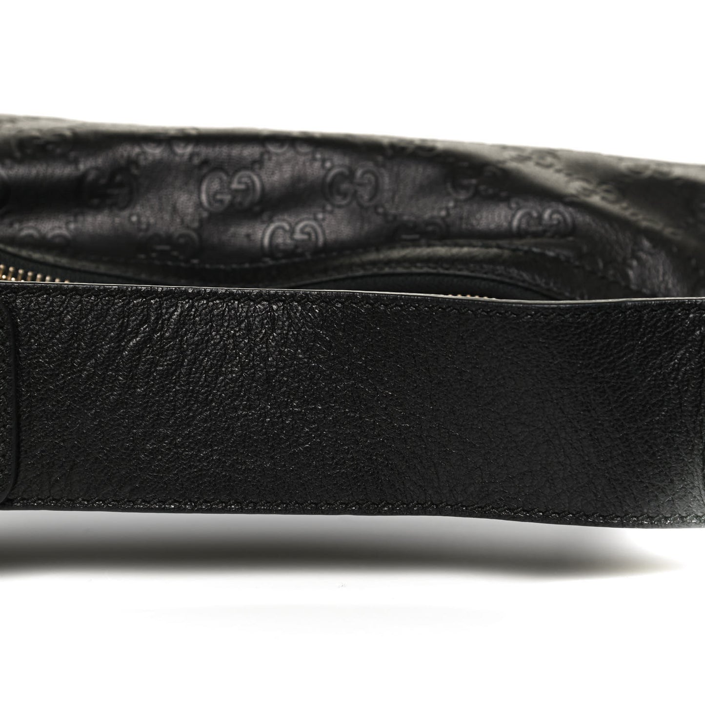 Guccissima Half Moon Bamboo Ring Hobo Black
