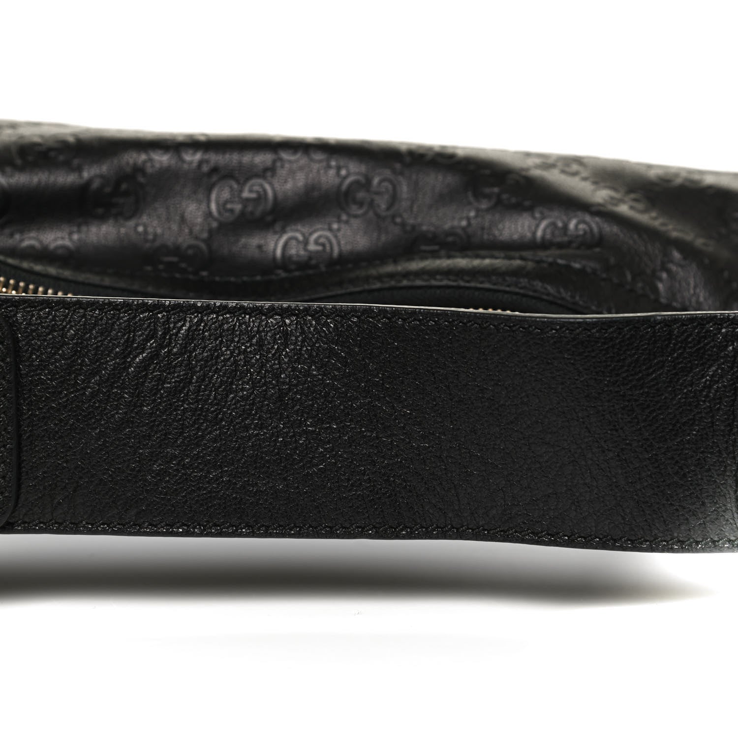 Gucci Guccissima Half Moon Bamboo Ring Hobo Black 12 of 12