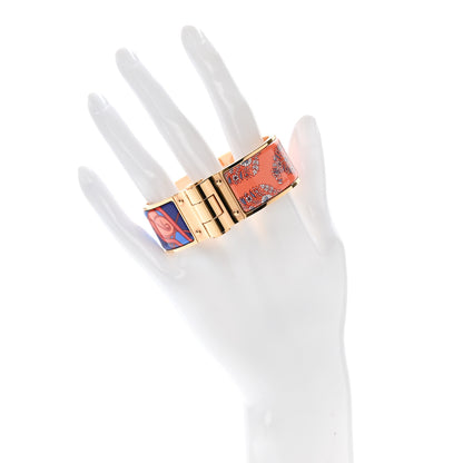 Hermes Enamel Printed Wide Coup De Fouet Au Bloc Hinged Bracelet M Rayon 2 of 4