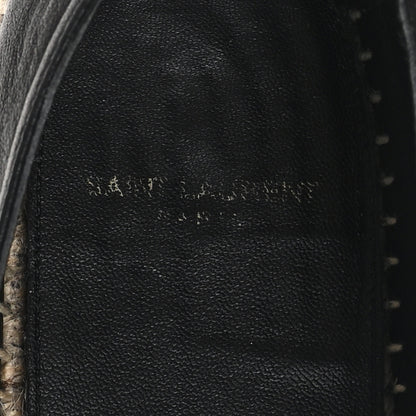 Saint Laurent Lambskin Monogram Espadrilles 39.5 Black 8 of 9