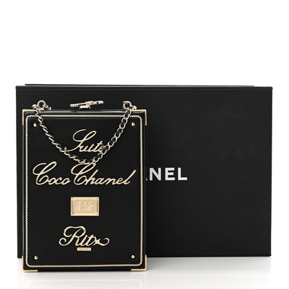 Chanel Lambskin Room Card Minaudiere Evening Bag Black Gold 11 of 11