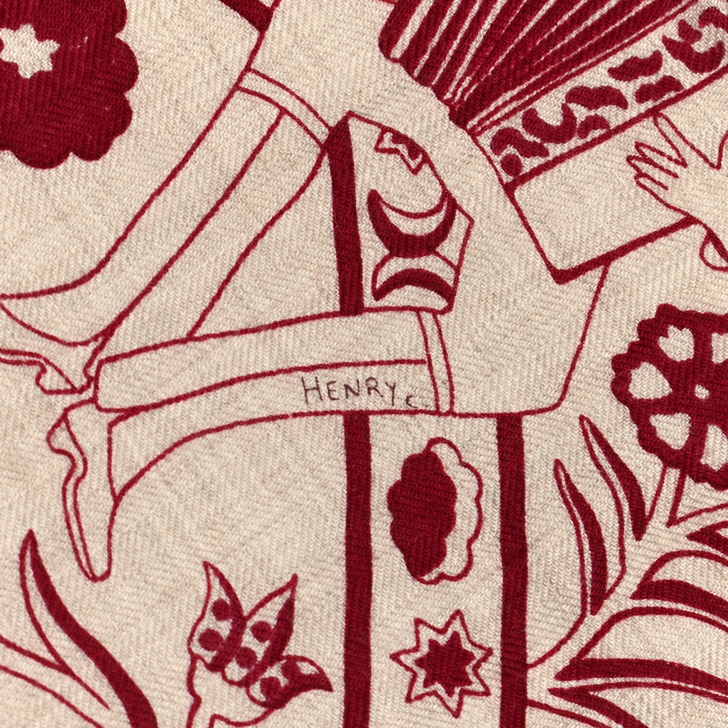 Hermes Cashmere Silk Peuple Du Vent Shawl 140 4 of 6