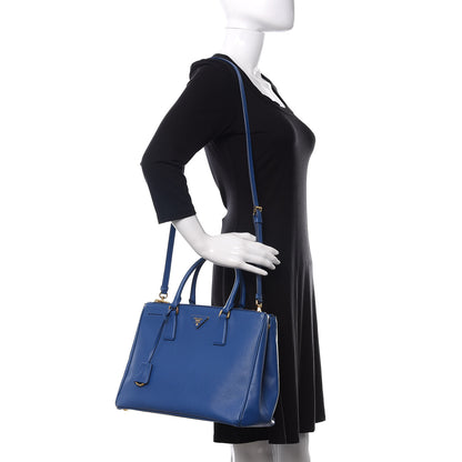 Prada Saffiano Medium Galleria Double Zip Tote Azzurro 2 of 16