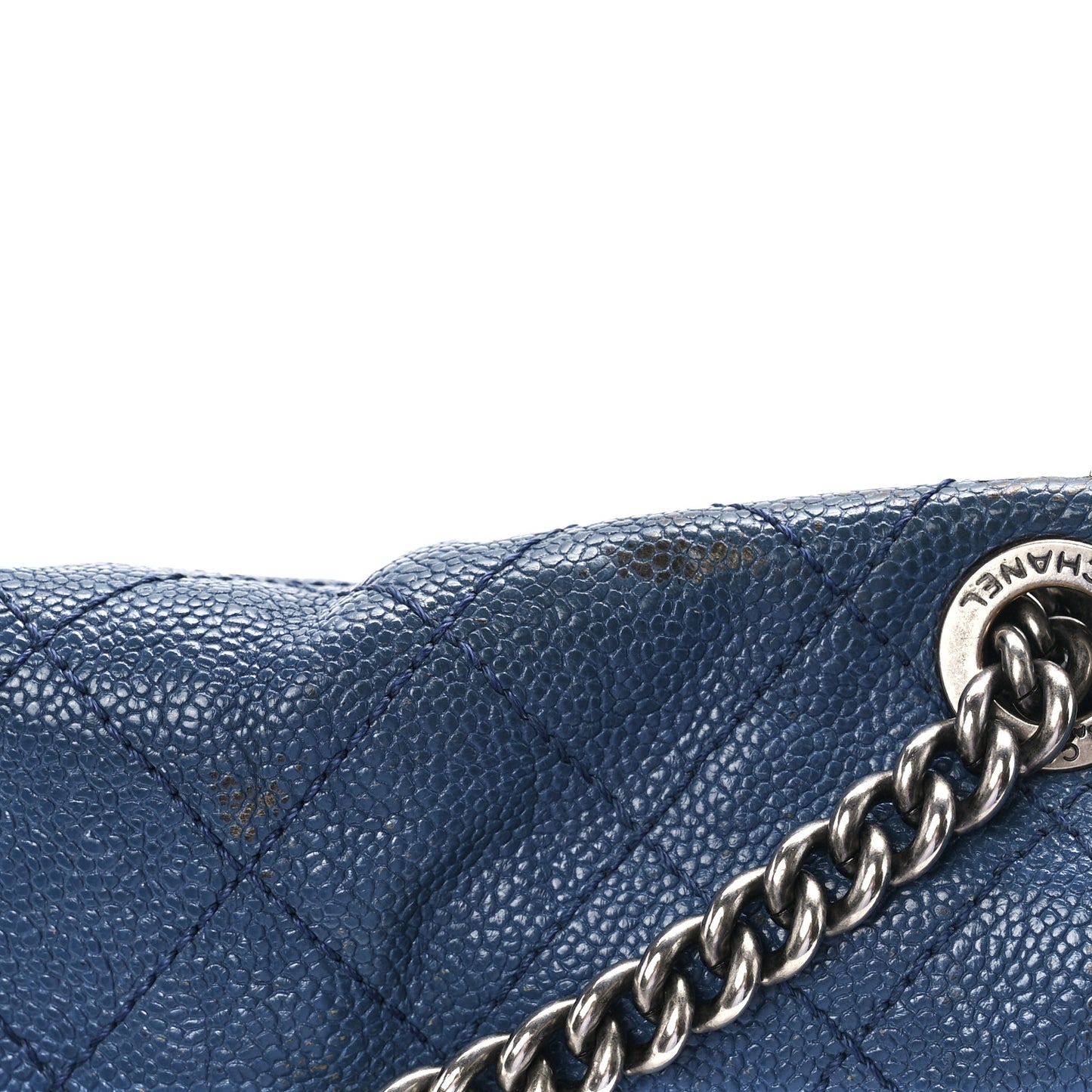 Caviar Quilted Medium Simply CC Flap Blue