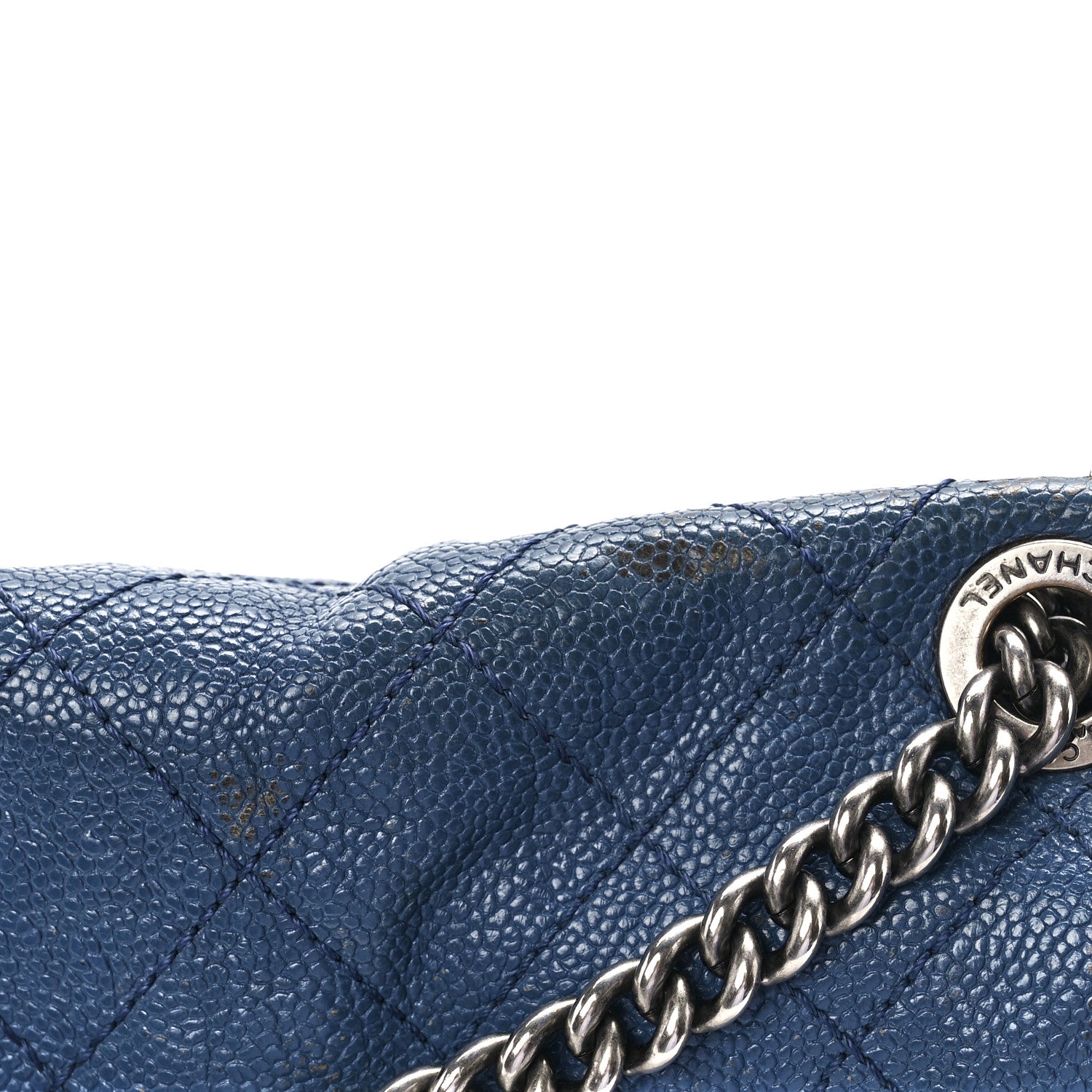 Chanel Caviar Quilted Medium Simply CC Flap Blue 13 of 15