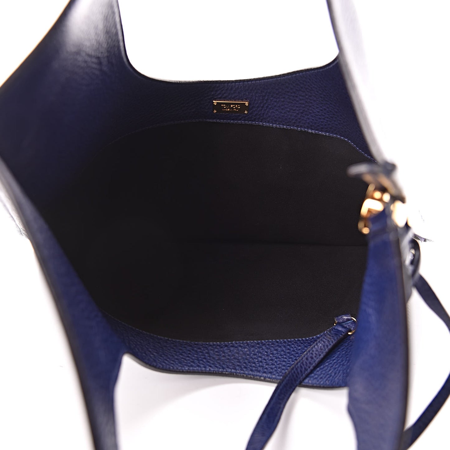 Calfskin Large Alix Padlock Zip Shoulder Bag Cobalt