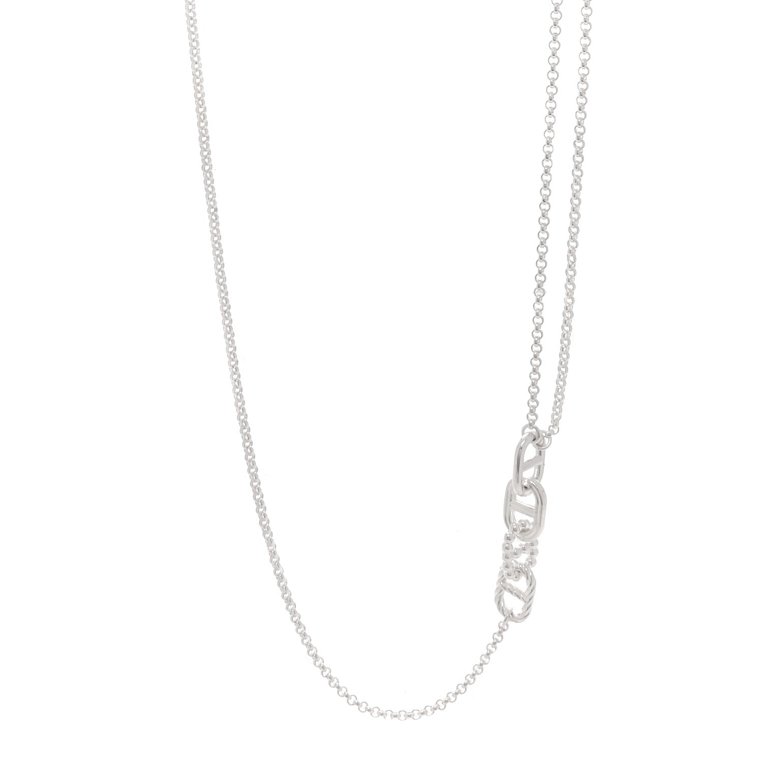 Hermes Sterling Silver Alea II Long Necklace 1 of 5