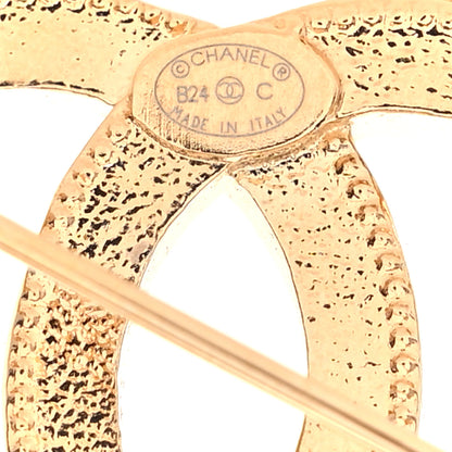 Chanel Metal Crystal Pearl CC Star Brooch Gold Pearly White 3 of 3