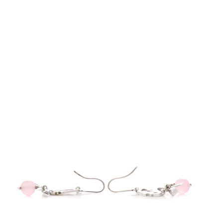 Christian Dior Crystal Logo Bow Drop Earrings Pink 3 of 3