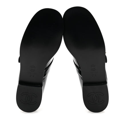 Chanel Patent Calfskin Mary Janes Flats 37.5 Black 6 of 10