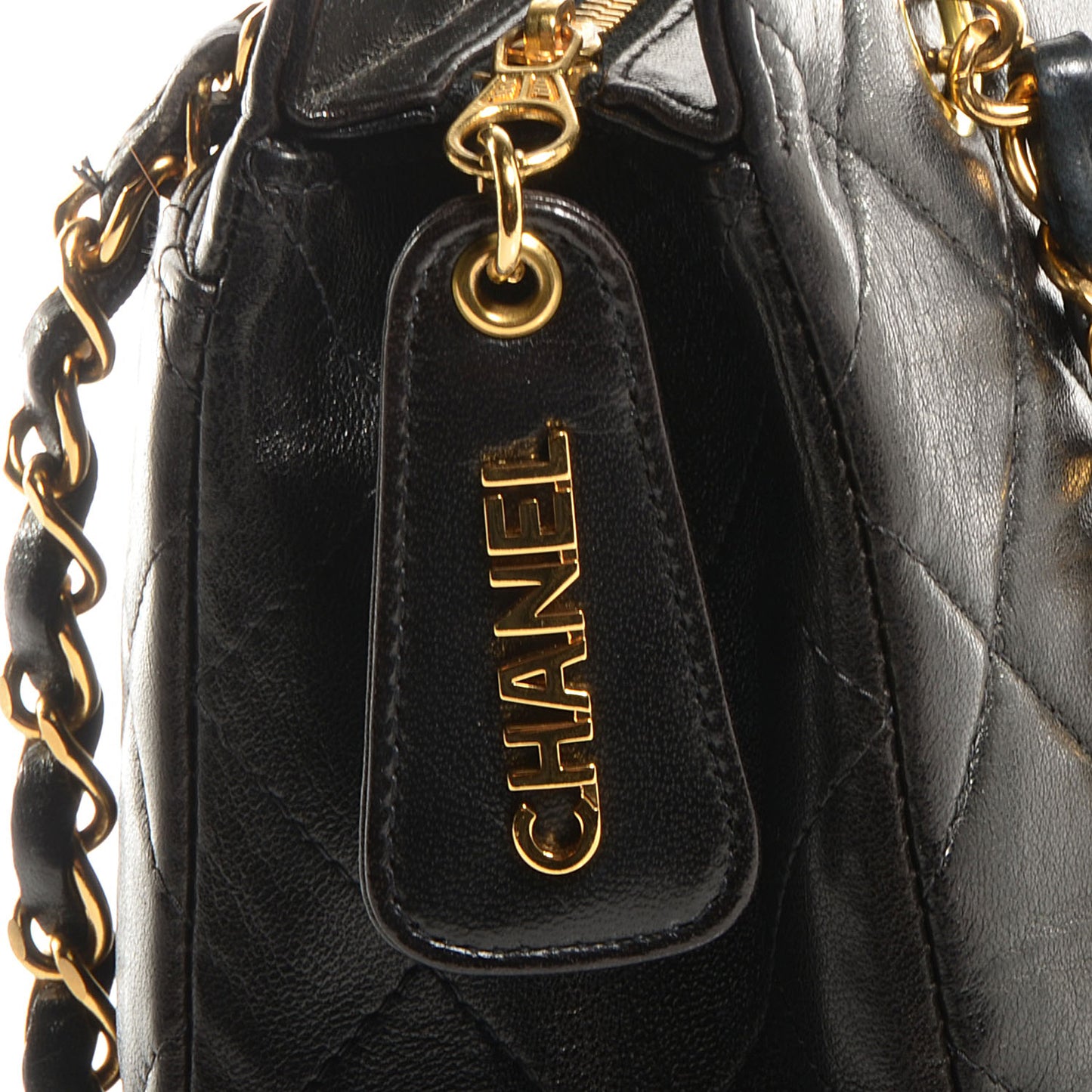 Lambskin Quilted Shoulder Bag Black