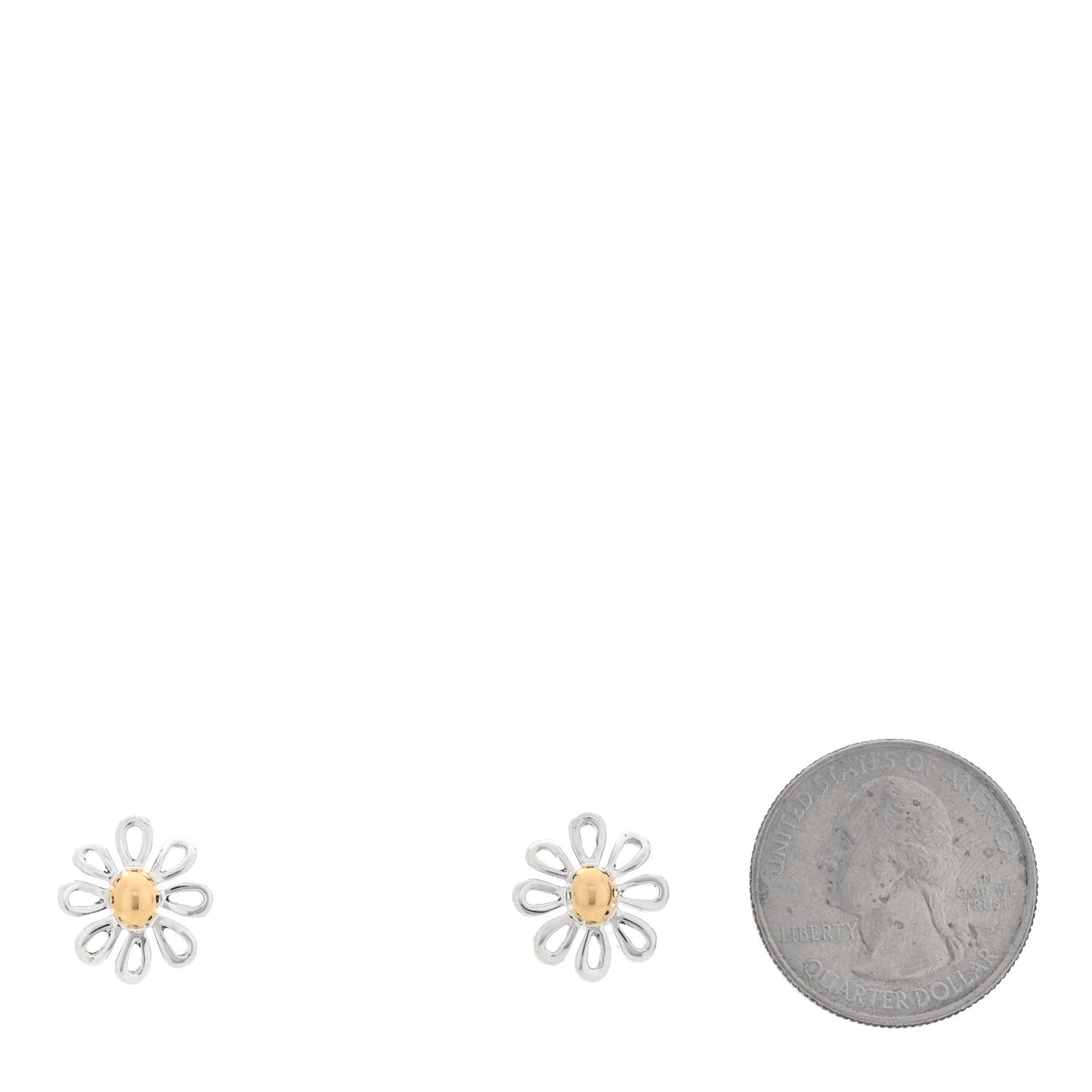 Sterling Silver 18K Yellow Gold Paloma Picasso Daisy Stud Earrings