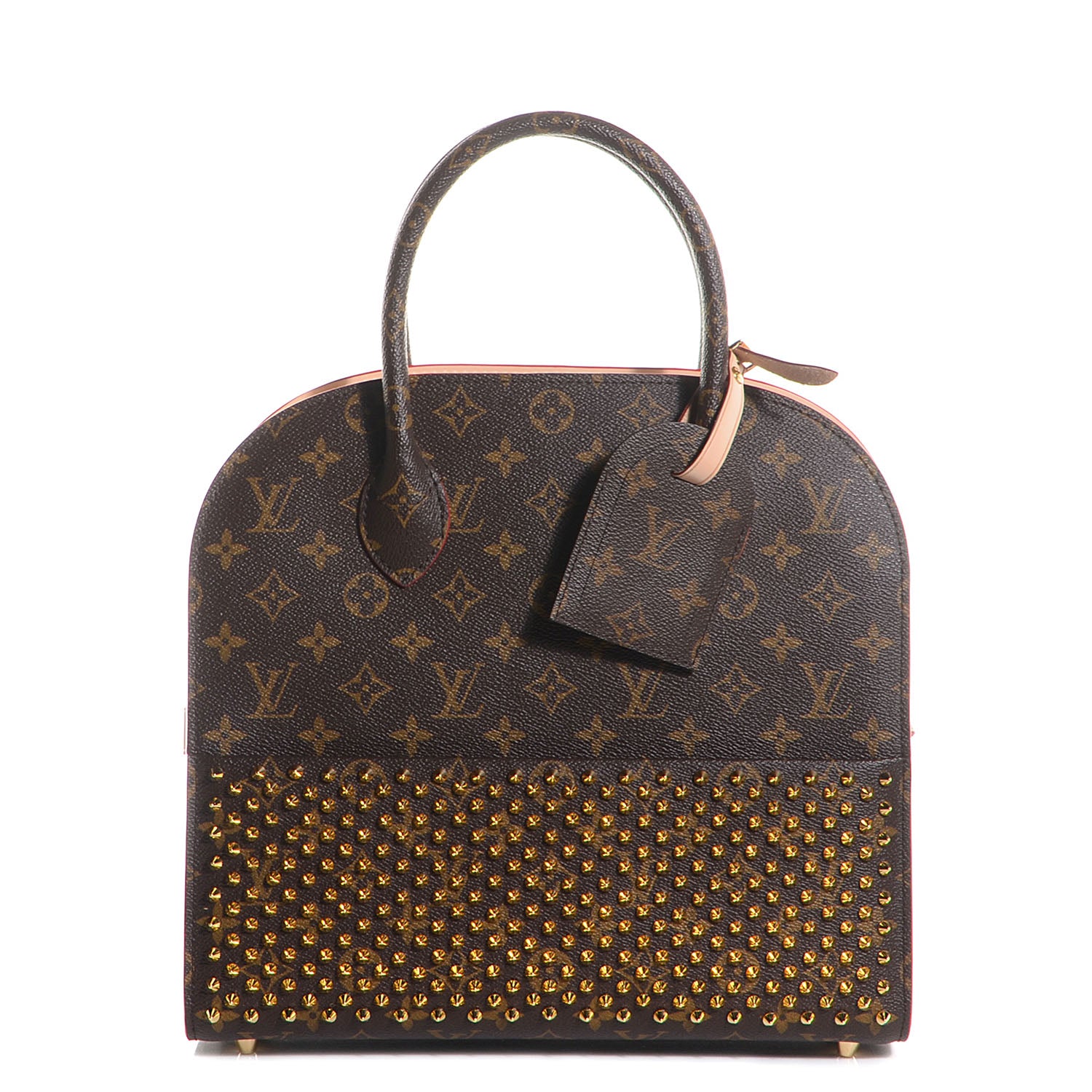 Louis Vuitton Monogram Calf Hair Spikes Iconoclasts Christian Louboutin Tote Red 1 of 7