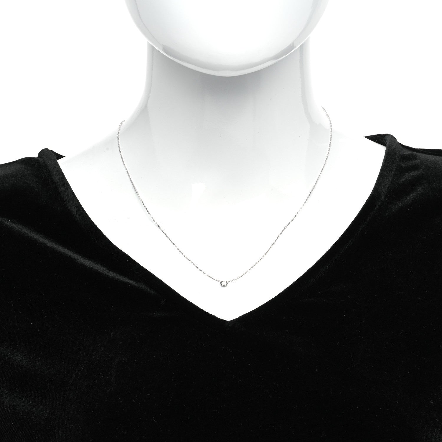 Roberto Coin 18K White Gold Diamond .10ct Diamonds by the Inch Pendant Necklace 2 of 5
