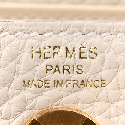 Hermes Taurillon Clemence Mini Lindy 20 Craie 7 of 11