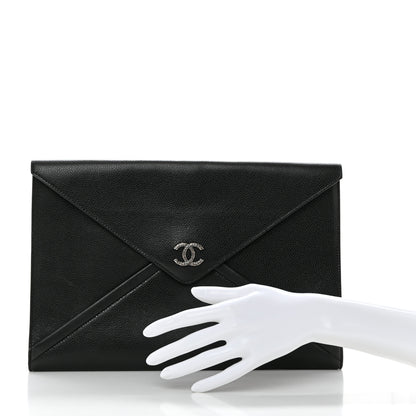 Chanel Grained Calfskin Cocomail Envelope Clutch Black 2 of 9