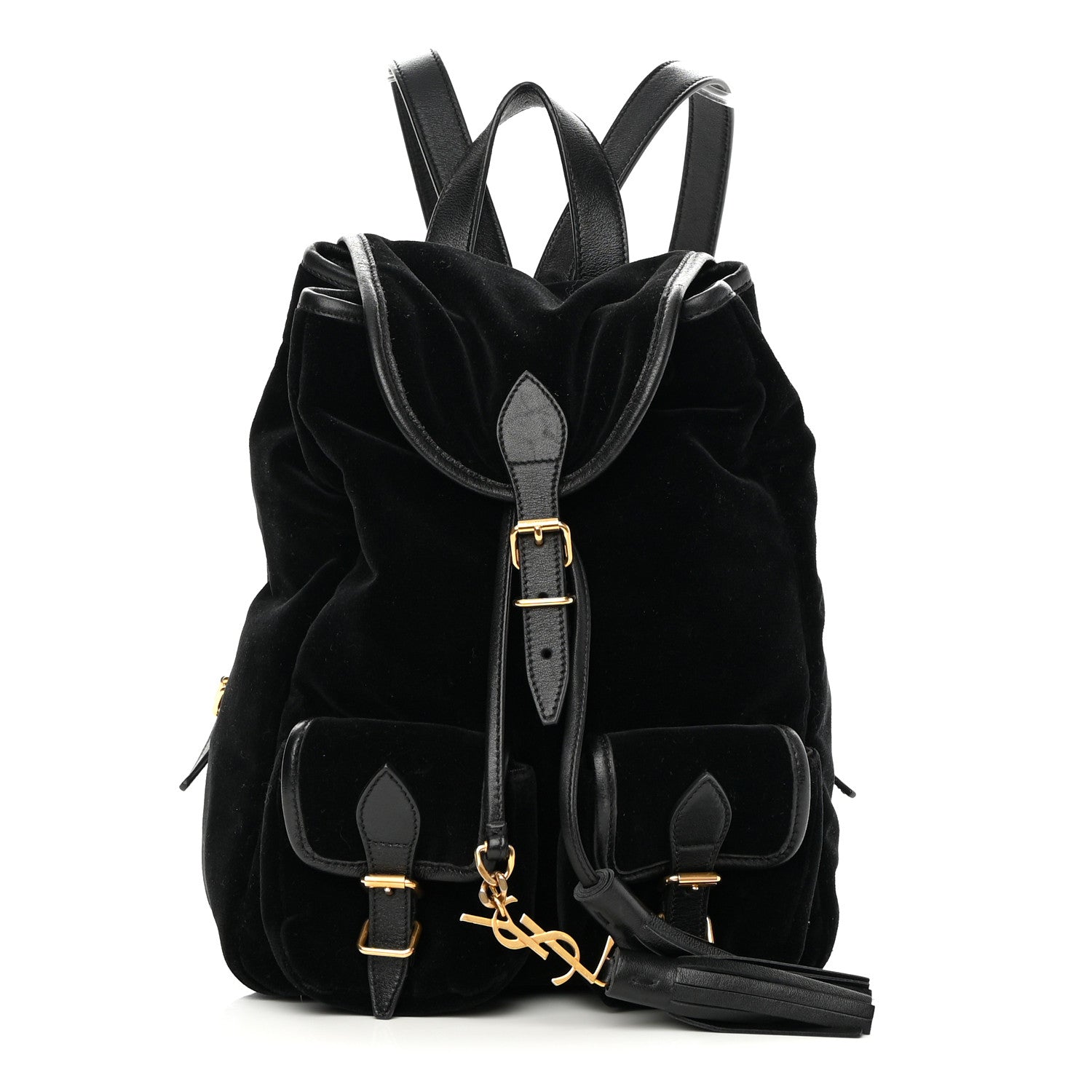 Saint Laurent Velvet Calfskin Small Festival Backpack Black 1 of 13