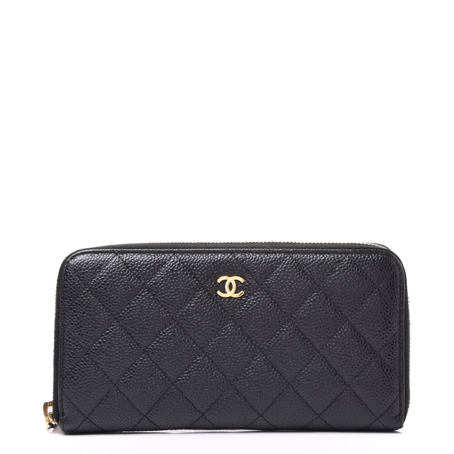 Chanel Caviar Quilted Large Gusset Zip Around Wallet Black 1 of 10